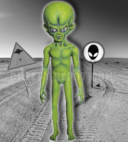 Space Martian Green Alien - 4 Feet Tall
