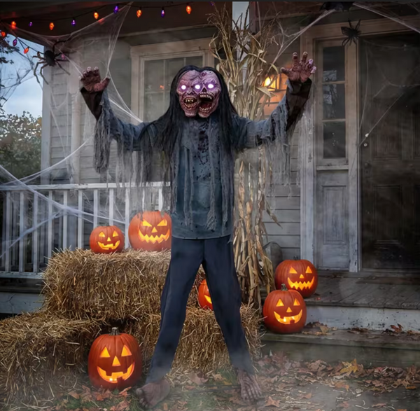 6 Ft. Animated Light-Up Jack & Jill Zombie Halloween Decoration