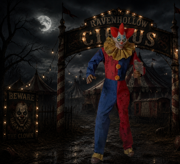 7 Ft. 3" Animated The Axe-Wielding Clown Halloween Decoration