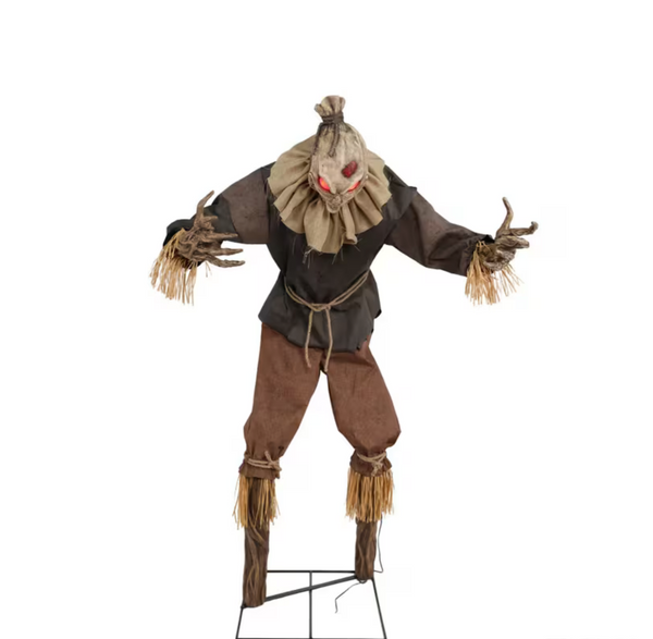 7 Ft. Animated Light-Up Grim Stalker Scarecrow Halloween Decoration