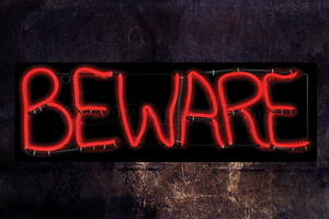 Beware Neon LED Sign Creepy Depot