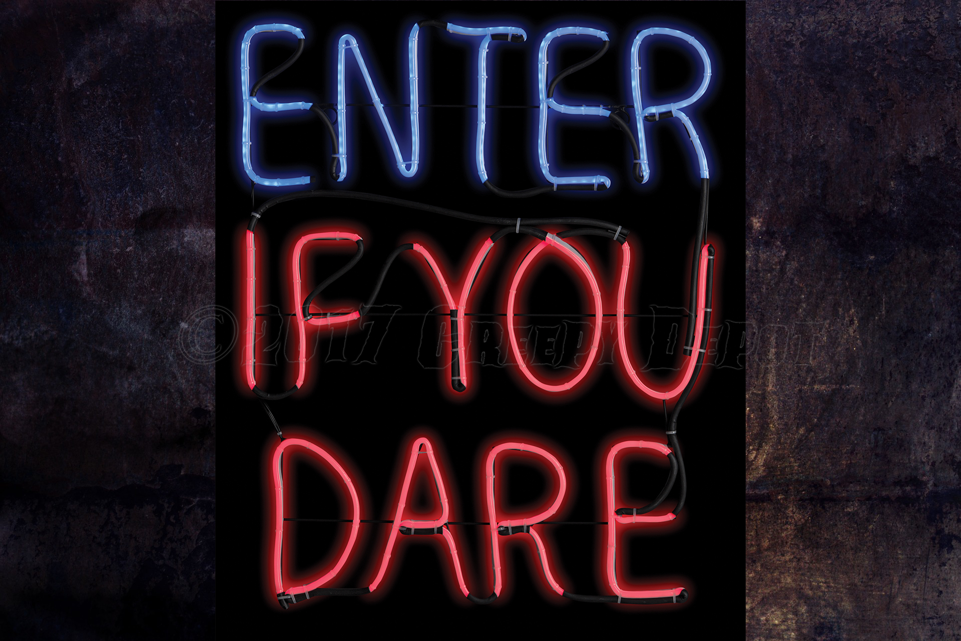 Enter If You Dare - LED sign - looks like a real neon sign!