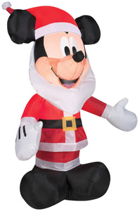 mickey mouse as holiday christmas santa inflatable 