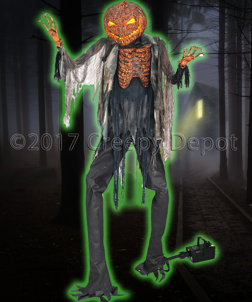 Scorched Scarecrow Animated Prop WITH Fog Machine