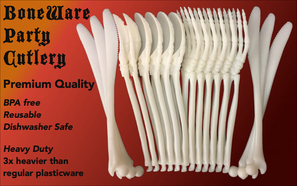 Boneware Skeleton Utensils - Perfect for your Trick or Treat Party!